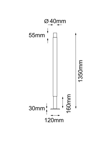 Shilo Garden Lampa stojąca ogrodowa Natsu 2 - Antracyt (1350 mm) 9904 - produkt 2