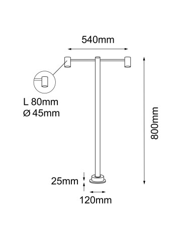 Shilo Garden Post Niseko - Anthracite (800 mm) 9922 - product 2
