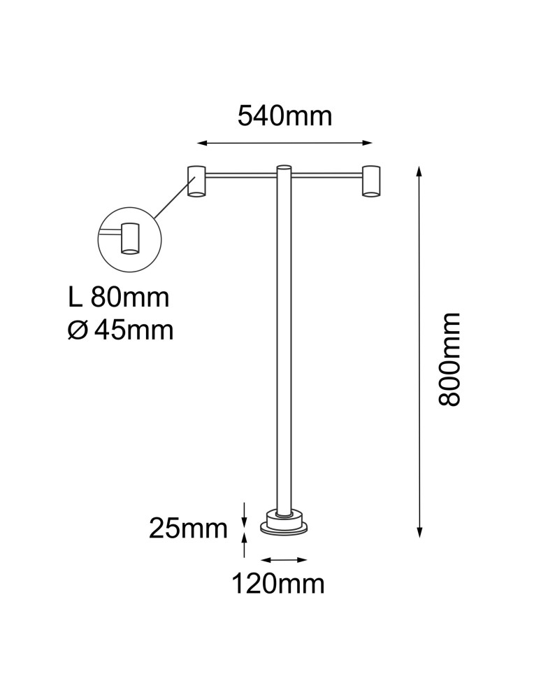 Garden lamps - Shilo Garden Post Niseko - Anthracite (800 mm) 9922 - product kolory-swiatla.pl 2