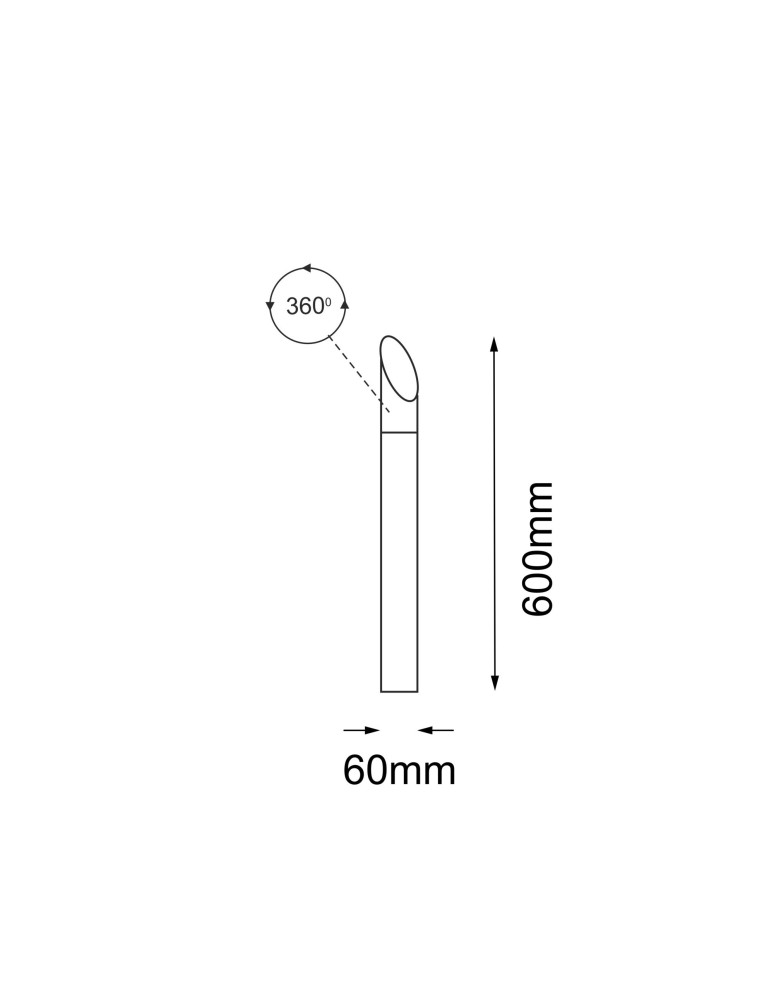 Garden lamps - Shilo Garden Garden Pole Saga - Anthracite (600 mm) 9919 - product kolory-swiatla.pl 2