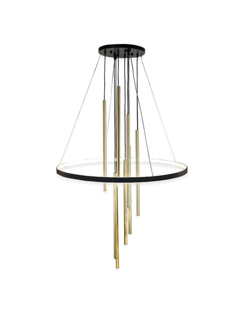 Modern pendant lamps - Amplex Luna Pendant Lamp - Brass matte-black 3000K 5215 - product kolory-swiatla.pl 1