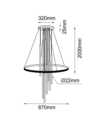 Amplex Luna Pendant Lamp - Brass matte-black 3000K 5215 - product 2