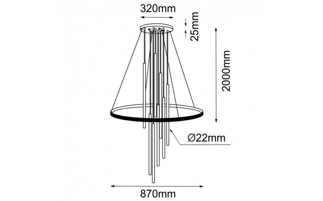 Amplex Lampa wisząca Luna - Mosiądz mat-czarna 3000K 5215