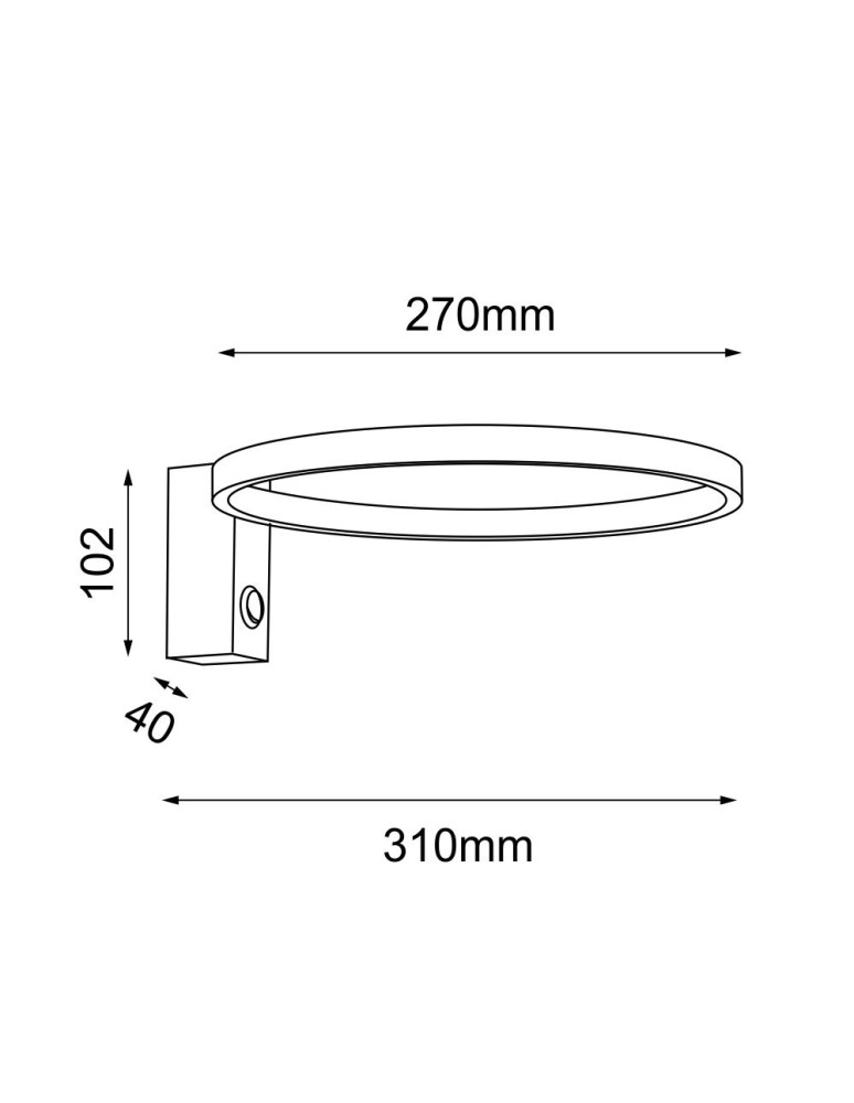 Ring wall lamps - Antigo Wall lamp Agaro 27 - Black (310 mm) 4000K 4056 - product kolory-swiatla.pl 2