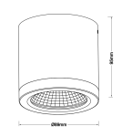 Outdoor ceiling lamps - Azzardo CONYON IP54 15W CCT SWITCH BK Black Matte/Transparent 1xLED Surface-mounted Lamp with Light Color Change Switch AZ6027 - product 2