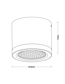 Azzardo CONYON IP54 25W CCT SWITCH BK Czarny Mat/Transparentny 1xLED Lampa Natynkowa Przełącznik Zmiany Barwy Światła AZ6029 - produkt 2