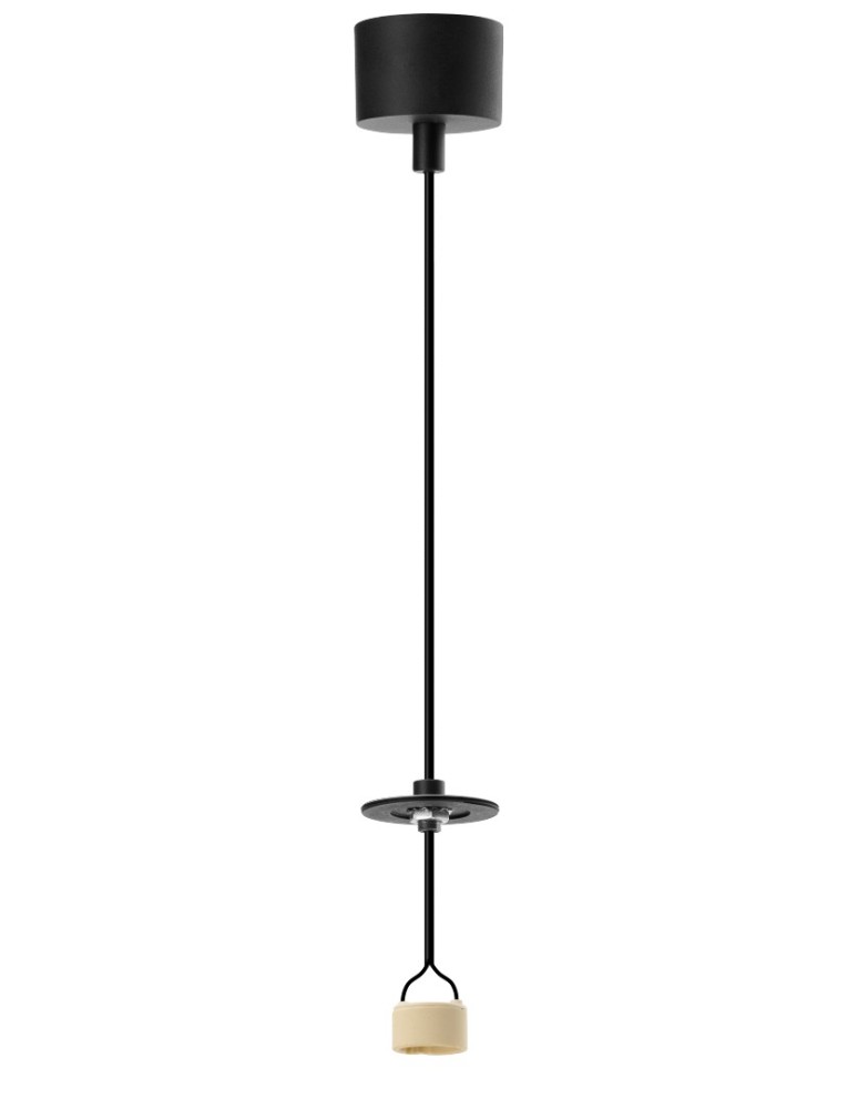 Single pendant lamps - Azzardo LUCAS BASE 1R Pendant GU10 BK Black Matte 1xGU10 Pendant Lamp without Shade (shade to be ordered separately) AZ6156 - product kolory-swiatla.pl 1