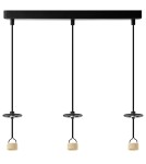 Pendant lamps on a strip - Azzardo LUCAS BASE 3L Pendant GU10 BK Black Mat 3xGU10 Triple Pendant Lamp without Shades (shades ordered separately) AZ6162 - product 1