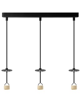 Azzardo LUCAS BASE 3L Pendant GU10 BK Black Mat 3xGU10 Triple Pendant Lamp without Shades (shades ordered separately) AZ6162