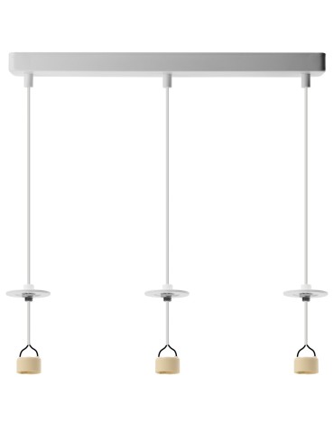 Azzardo LUCAS BASE 3L Pendant GU10 WH White 3xGU10 Triple Pendant Lamp without Shades (shades ordered separately) AZ6163