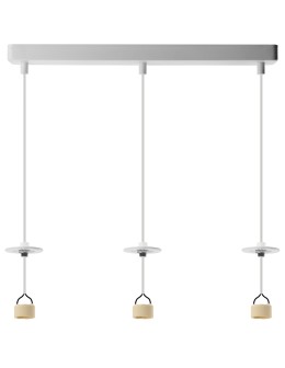 Azzardo LUCAS BASE 3L Wisząca GU10 WH Biały 3xGU10 Potrójna Lampa Wisząca bez Kloszy (klosze zamawiane osobno) AZ6163