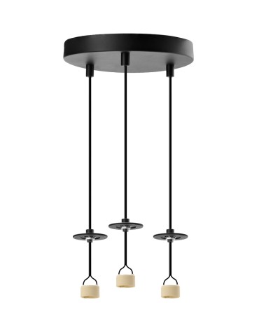 Azzardo LUCAS BASE 3R Pendant GU10 BK Black Mat 3xGU10 Triple Pendant Lamp without Shades (shades ordered separately) AZ6158