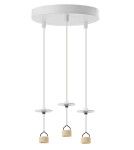Triple pendant lamps - Azzardo LUCAS BASE 3R Pendant GU10 WH White 3xGU10 Triple Pendant Lamp without Shades (shades ordered separately) AZ6159 - product 1