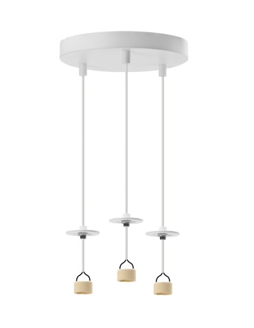 Azzardo LUCAS BASE 3R Pendant GU10 WH White 3xGU10 Triple Pendant Lamp without Shades (shades ordered separately) AZ6159
