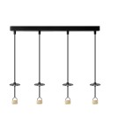 Pendant lamps on a strip - Azzardo LUCAS BASE 4L Pendant GU10 BK Black Matte 4xGU10 Quad Pendant Lamp without Shades (shades ordered separately) AZ6193 - product 1