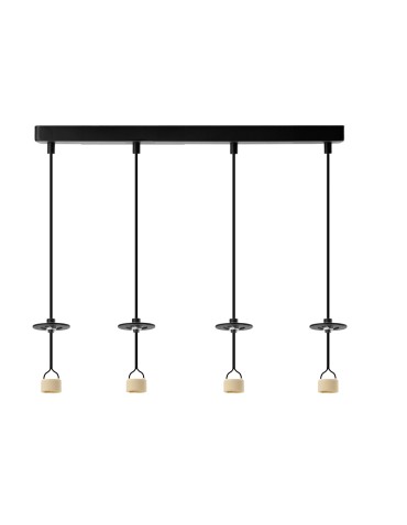 Azzardo LUCAS BASE 4L Pendant GU10 BK Black Matte 4xGU10 Quad Pendant Lamp without Shades (shades ordered separately) AZ6193