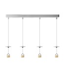 Pendant lamps on a strip - Azzardo LUCAS BASE 4L Pendant GU10 WH White 4xGU10 Quad Pendant Lamp without Shades (shades ordered separately) AZ6194 - product 1