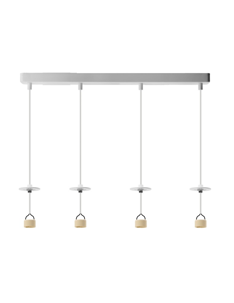Pendant lamps on a strip - Azzardo LUCAS BASE 4L Pendant GU10 WH White 4xGU10 Quad Pendant Lamp without Shades (shades ordered separately) AZ6194 - product kolory-swiatla.pl 1