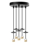 5 point pendant lamps - Azzardo LUCAS BASE 5L TOP GU10 BK Black Mat 5xGU10 Pendant Lamp without Shades (shades to be ordered separately) AZ6191 - product 1