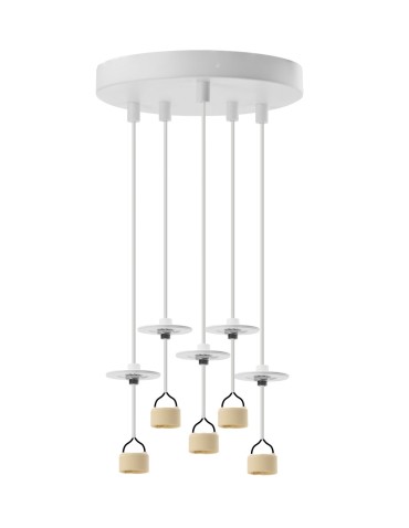 Azzardo LUCAS BASE 5L TOP GU10 WH White 5xGU10 Pendant Lamp without Shades (shades to be ordered separately) AZ6192