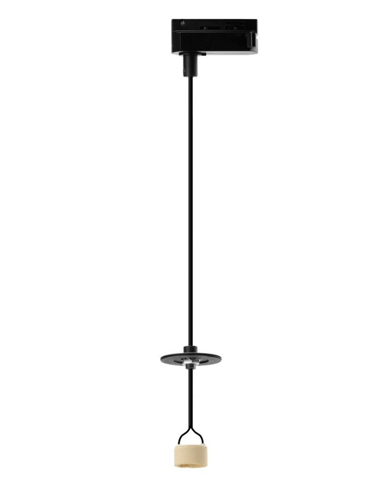 Lamps for 1 phase busbars - Azzardo LUCAS BASE TRACK 1 LINE GU10 BK Black 1xGU10 for 1 Phase Rail Pendant without Shade (shade ordered separately) AZ6101 - product kolory-swiatla.pl 1