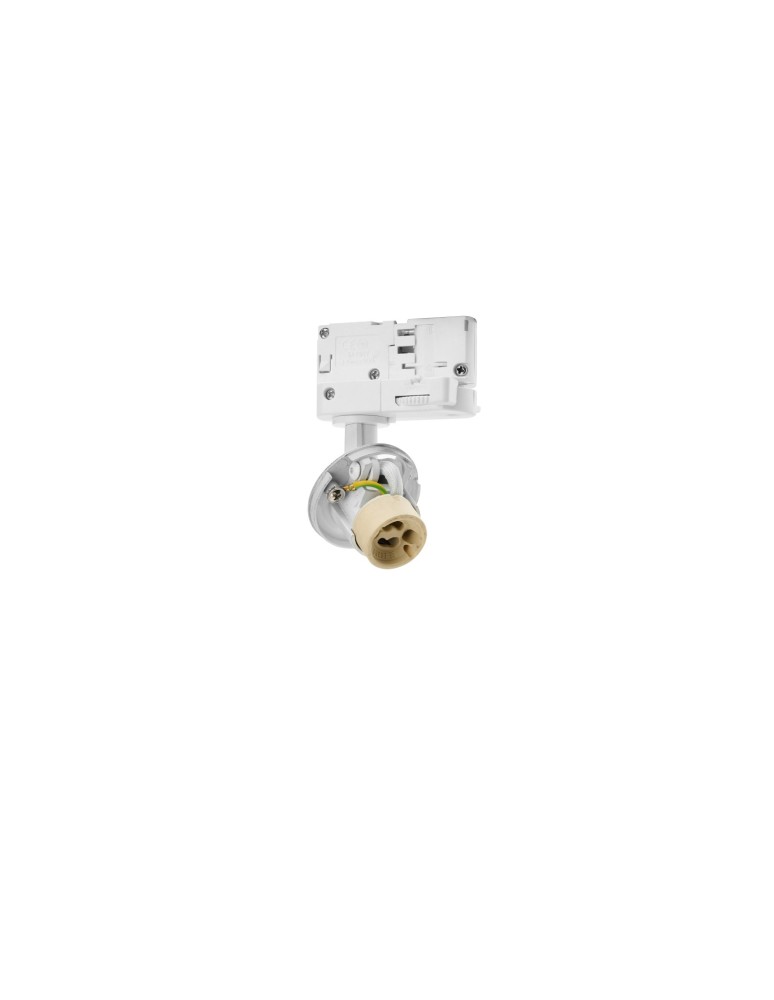 Lamps for 3-phase busbars - Azzardo LUCAS BASE TRACK 3 LINE GU10 WH White 1xGU10 Reflector for 3 Phase Rail without Shade (shade ordered separately) AZ6102 - product kolory-swiatla.pl 1