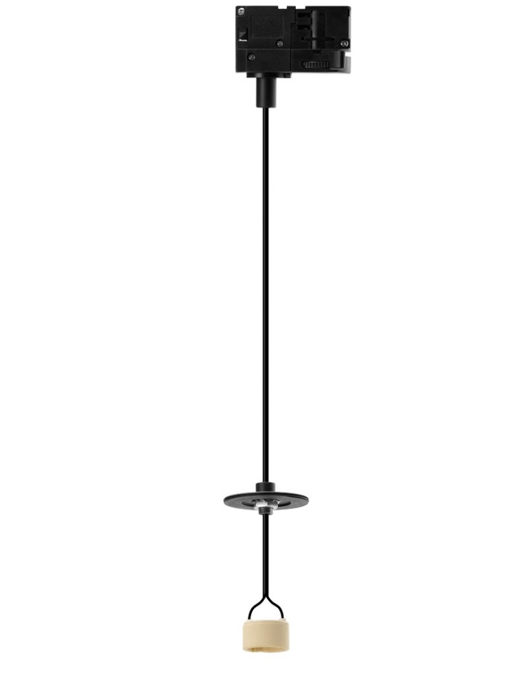 Lamps for 3-phase busbars - Azzardo LUCAS BASE TRACK 3 LINE Pendant GU10 BK Black 1xGU10 for 3 Phase Rail Pendant without Shade AZ6154 - product kolory-swiatla.pl 1