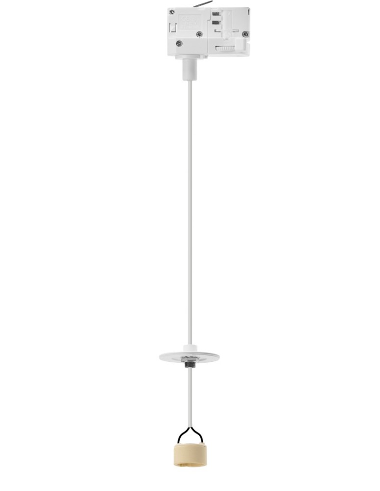 Lamps for 3-phase busbars - Azzardo LUCAS BASE TRACK 3 LINE Pendant GU10 WH White 1xGU10 3 Phase Rail Pendant Lamp without Shade AZ6155 - product kolory-swiatla.pl 1
