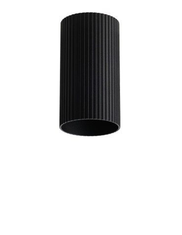 Azzardo LUCAS RIBBED TUBE 10 BK Black Mat Fluted Tube Shade for Completed Lamp AZ6126