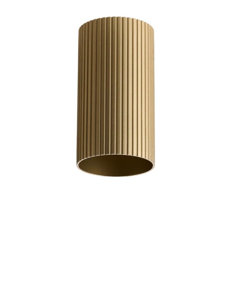 Lampshades of lighting systems - Azzardo LUCAS RIBBED TUBE 10 BRASS GOLD Brass/Gold Anodized Fluted Shade Tube for Completed Lamp AZ6128 - product kolory-swiatla.pl 1