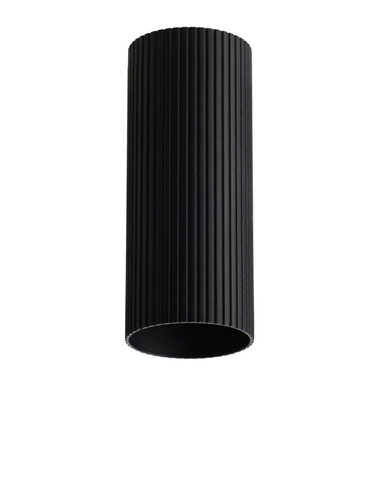 Lampshades of lighting systems - Azzardo LUCAS RIBBED TUBE 30 BK Black Mat Fluted Tube Shade for Completed Lamp AZ6138 - product kolory-swiatla.pl 1