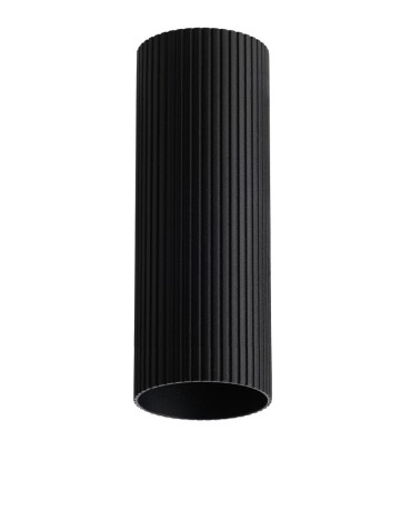 Azzardo LUCAS RIBBED TUBE 40 BK Black Mat Fluted Tube Shade for Completed Lamp AZ6142