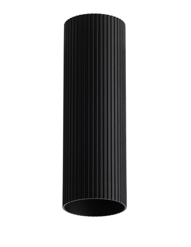Lampshades of lighting systems - Azzardo LUCAS RIBBED TUBE 50 BK Black Mat Fluted Tube Shade for Completed Lamp AZ6146 - product kolory-swiatla.pl 1