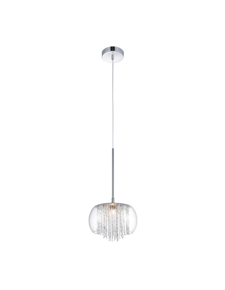 Glamour pendant lamps - Azzardo REGO 1 1xG9 Pendant Transparent/Chrome AZ3081 - product kolory-swiatla.pl 1