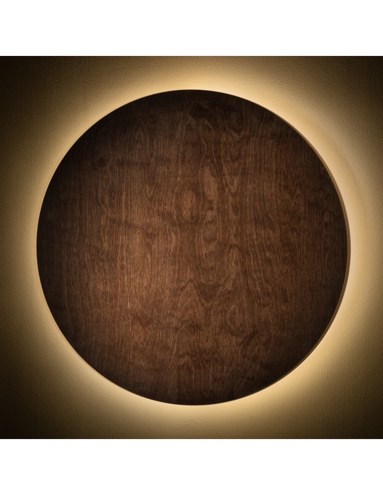 Designer wall lamps - Nowodvorski RING TIMBER LED XL Wall Mounts Max power 16W LED 3000K Dark wood 11292 - product kolory-swiatla.pl 2
