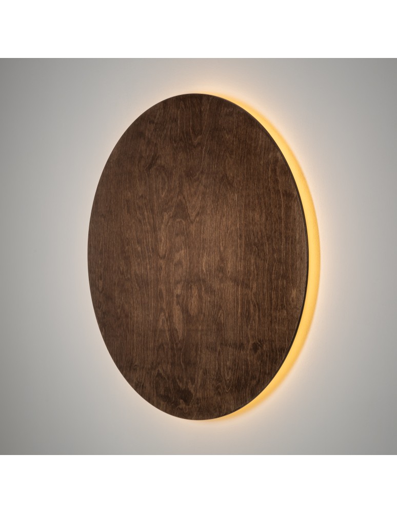 Designer wall lamps - Nowodvorski RING TIMBER LED XL Wall Mounts Max power 16W LED 3000K Dark wood 11292 - product kolory-swiatla.pl 4