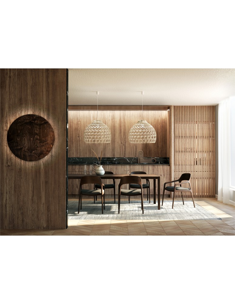 Designer wall lamps - Nowodvorski RING TIMBER LED XL Wall Mounts Max power 16W LED 3000K Dark wood 11292 - product kolory-swiatla.pl 8