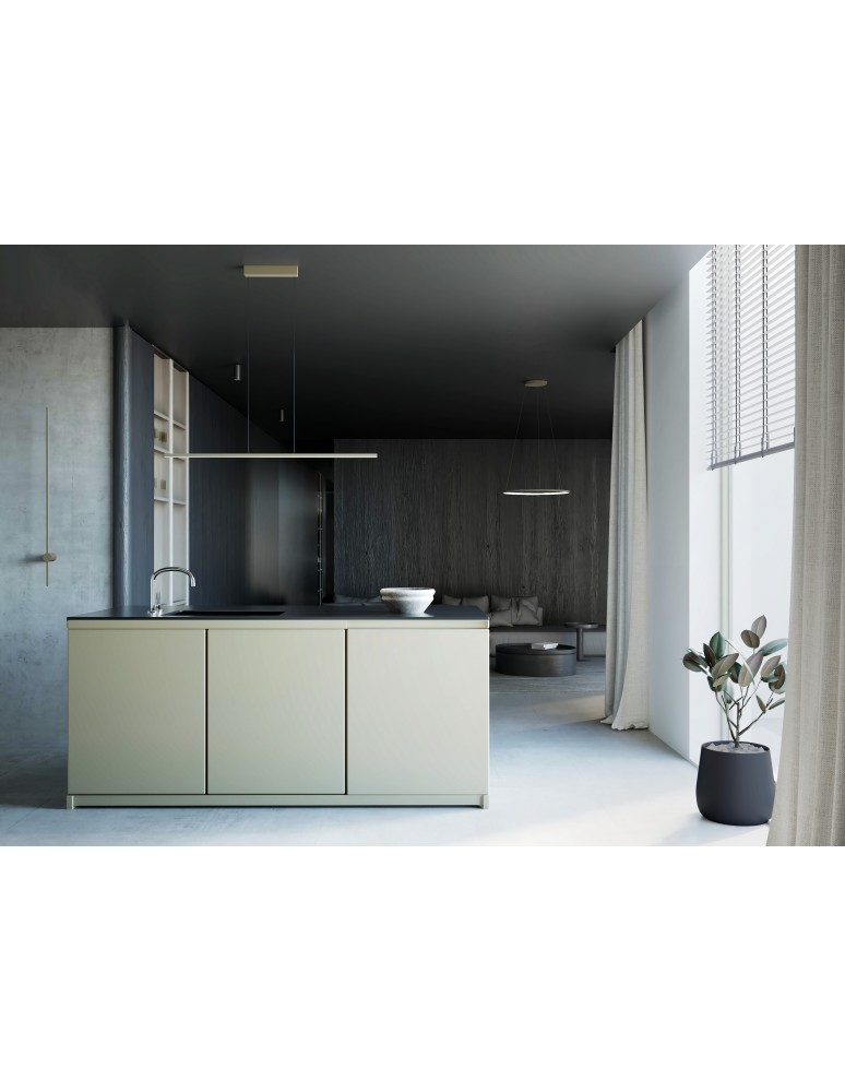 Pendant lamps over the island - Nowodvorski BAR LED M Linear ceiling lamps Max power 32W LED 3000K Silk olive 11400 - product kolory-swiatla.pl 7