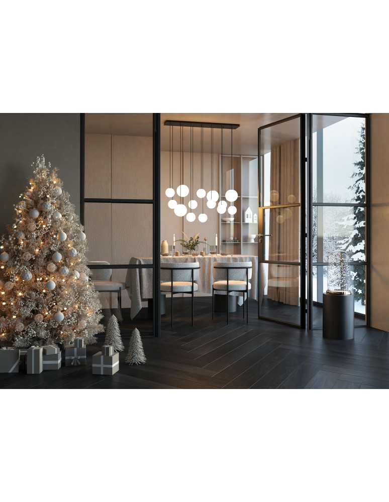 Pendant lamps spheres - Nowodvorski SNOWBALL XIV Ceiling lamps Pendant lamps Max wattage 12W only LED G9 Black 11408 - product kolory-swiatla.pl 6