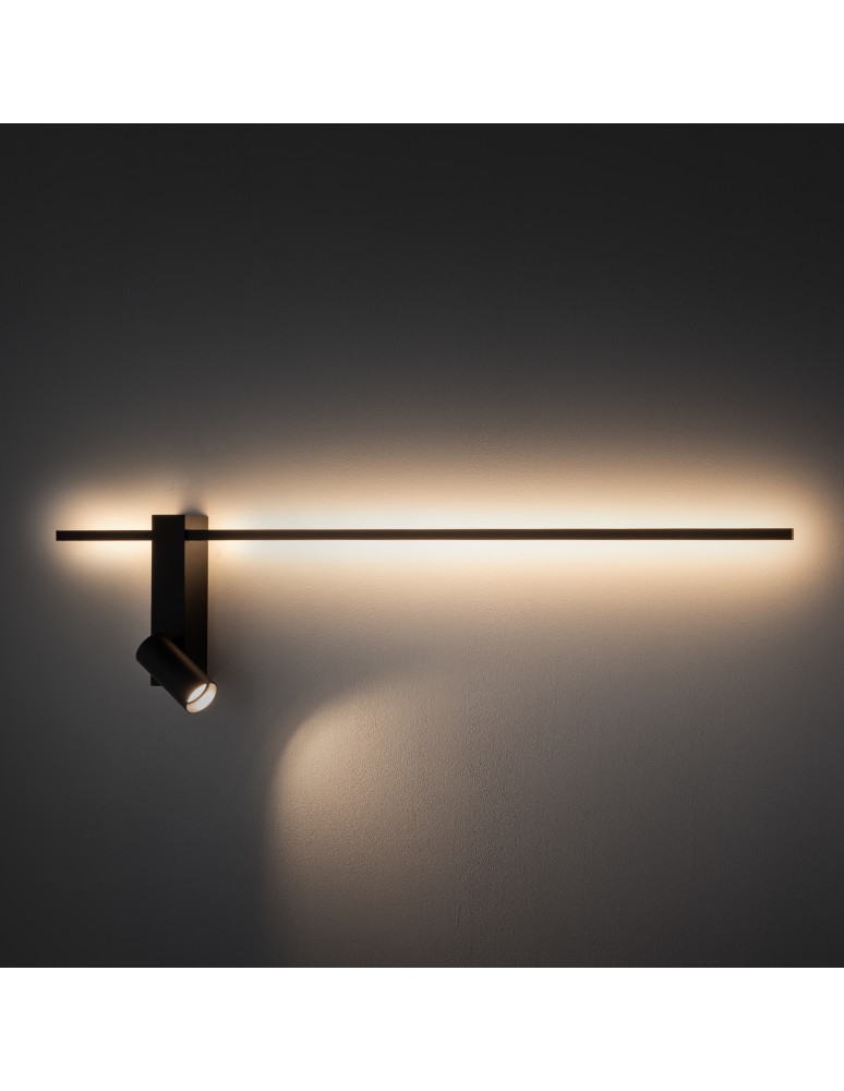 Wall lamps for bedrooms - Nowodvorski EASY LED LEFT Wall-mounted Adjustable with switch Max wattage 1x10W only LED, 1x11W LED GU10 R35, LED 3000K Black 11 - product kolory-swiatla.pl 6