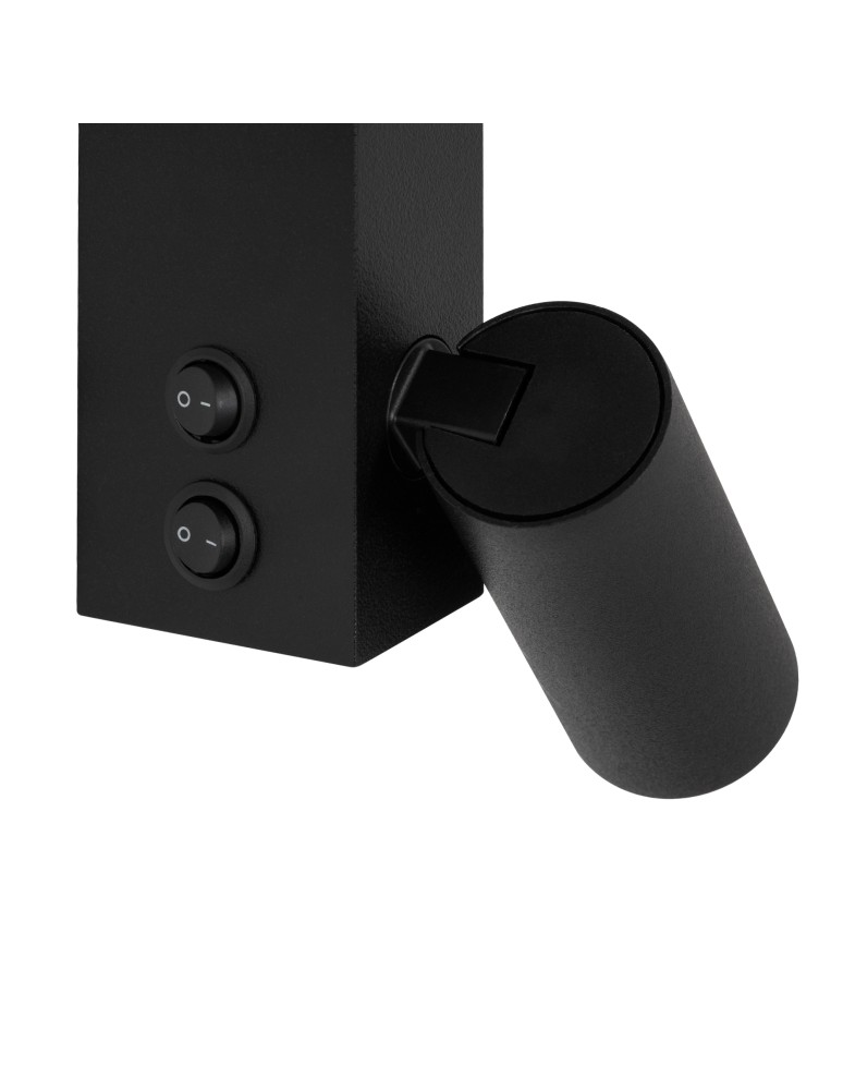 Wall lamps for bedrooms - Nowodvorski EASY LED LEFT Wall-mounted Adjustable with switch Max wattage 1x10W only LED, 1x11W LED GU10 R35, LED 3000K Black 11 - product kolory-swiatla.pl 7