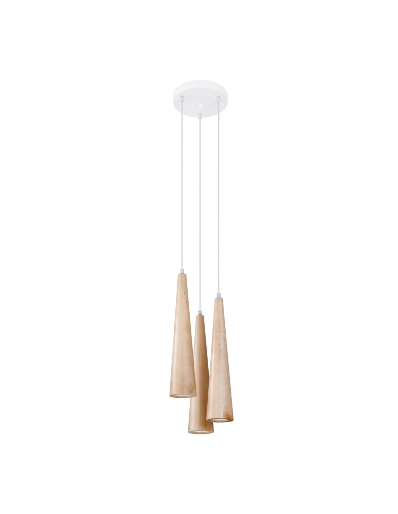 Pendant lamps - Sollux SULA 3P pendant lamp natural wood SL.1101 - product kolory-swiatla.pl 1