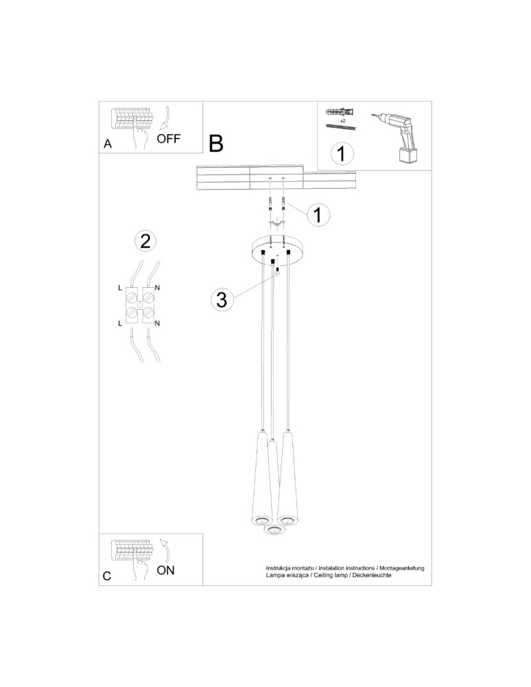 Pendant lamps - Sollux SULA 3P pendant lamp natural wood SL.1101 - product kolory-swiatla.pl 5