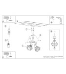 Adjustable ceiling lamps - spots - Sollux Plafond ARTEMIS 2 black SL.1106 - product 6