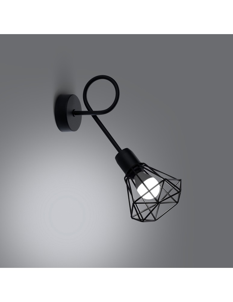 Wall lamps - Sollux Wall lamp ARTEMIS 1S black SL.1108 - product kolory-swiatla.pl 3