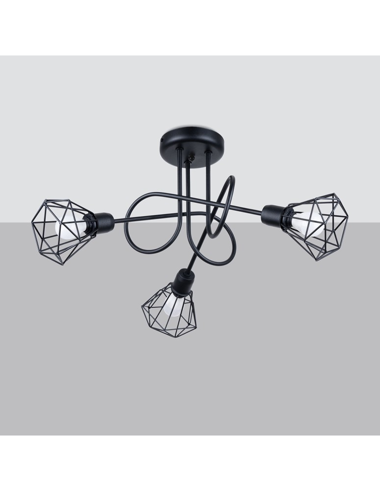 Chandeliers - Sollux Chandelier ARTEMIS 3S black SL.1109 - product kolory-swiatla.pl 2