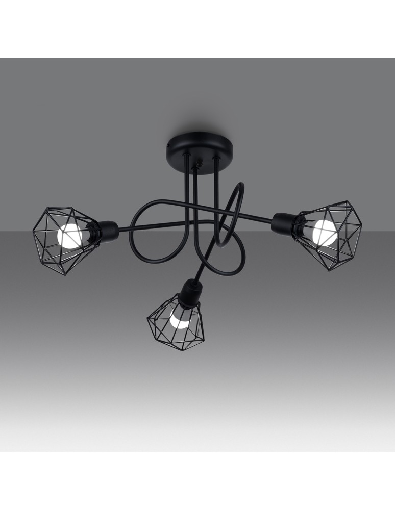 Chandeliers - Sollux Chandelier ARTEMIS 3S black SL.1109 - product kolory-swiatla.pl 3