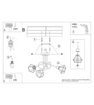 Chandeliers - Sollux Chandelier ARTEMIS 3S black SL.1109 - product 6