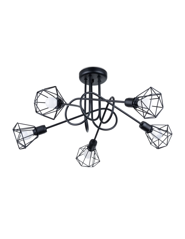 Chandeliers - Sollux Chandelier ARTEMIS 5S black SL.1110 - product kolory-swiatla.pl 1