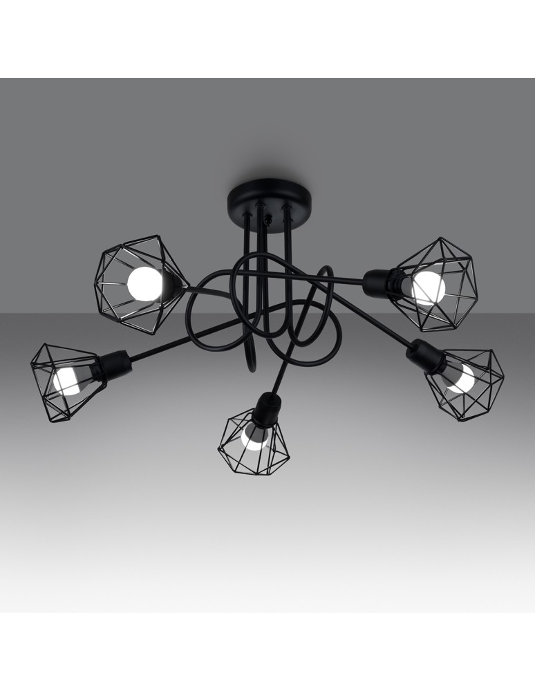 Chandeliers - Sollux Chandelier ARTEMIS 5S black SL.1110 - product kolory-swiatla.pl 3